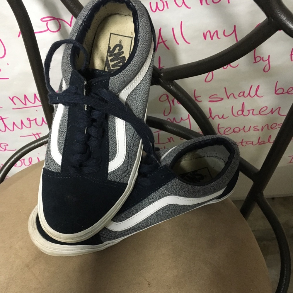 Navy Blue and white vans